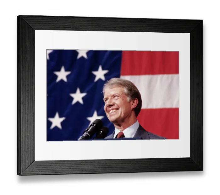 Framed Print : President Jimmy Carter at Microphone Framed Print : President Jimmy Carter at Microphone