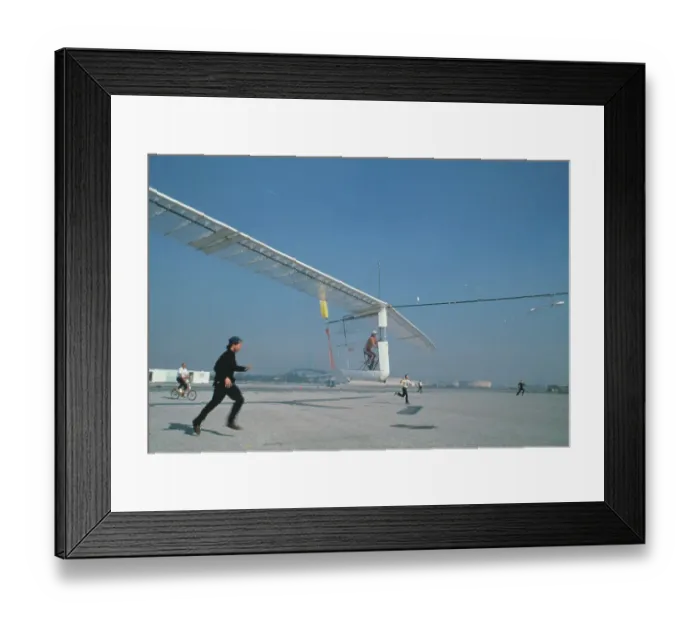 Framed Print : People Running Next to Aircraft Framed Print : People Running Next to Aircraft