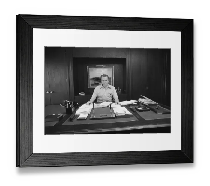 Framed Print : Larry Flynt Behind Desk Framed Print : Larry Flynt Behind Desk