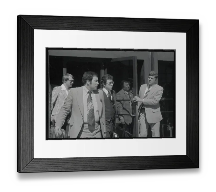 Framed Print : David Phillips and Richard Phillips Leaving Courthouse Framed Print : David Phillips and Richard Phillips Leaving Courthouse