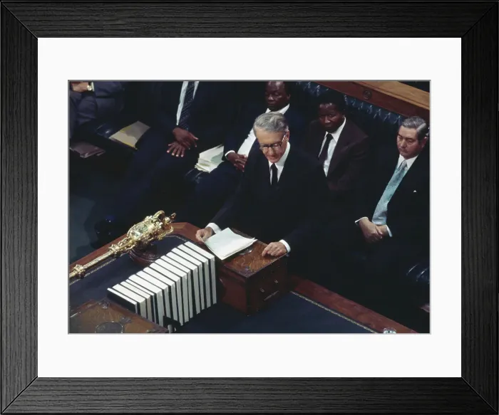 Framed Print : Ian Smith Speaking In Parliament Framed Print : Ian Smith Speaking In Parliament