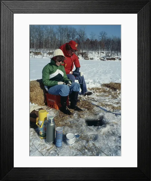 Framed Print : Ice Fishing On Spanish Lake Framed Print : Ice Fishing On Spanish Lake