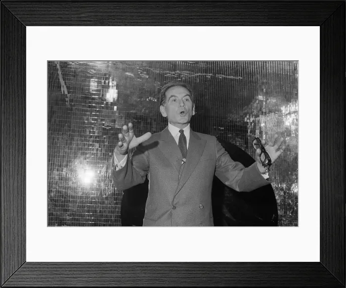 Framed Print : Pierre Cardin Speaking and Gesturing with Hands Framed Print : Pierre Cardin Speaking and Gesturing with Hands