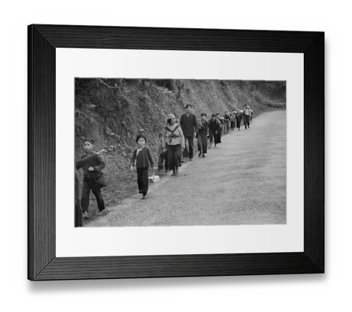 Framed Print : Villagers Evacuating Dung Ho Framed Print : Villagers Evacuating Dung Ho