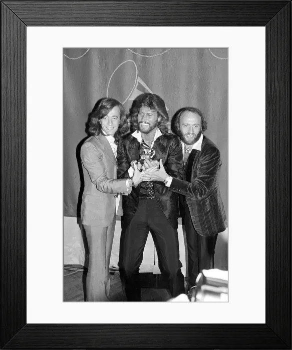 Framed Print : The Bee Gees Smiling, Holding Grammys