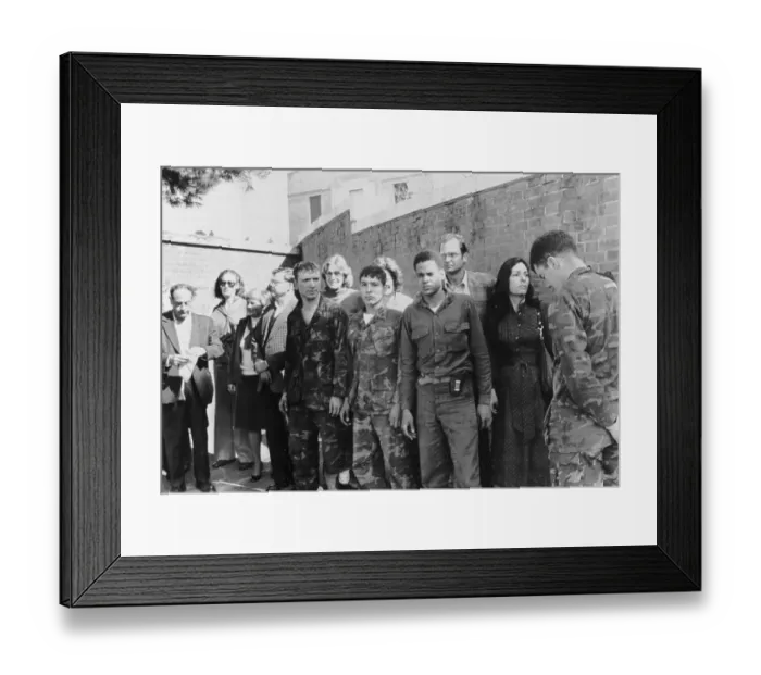Framed Print : US Hostages Paraded Outside Tehran Embassy 1979 Framed Print : US Hostages Paraded Outside Tehran Embassy 1979