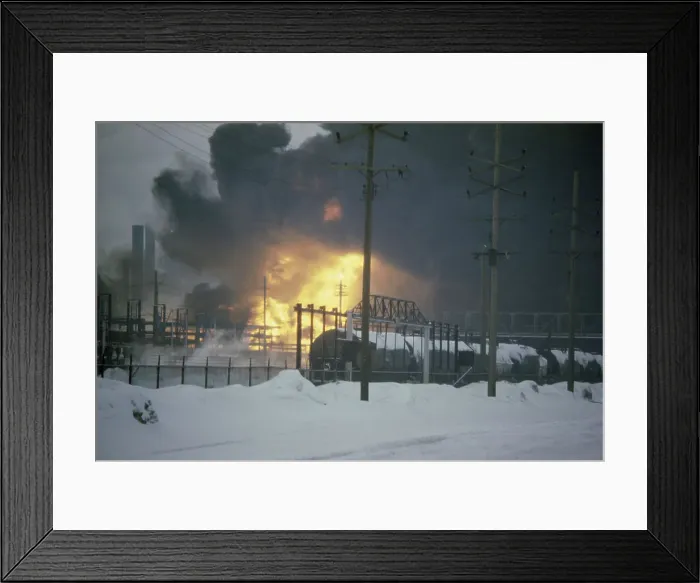 Framed Print : Fire At Oil Refinery Framed Print : Fire At Oil Refinery