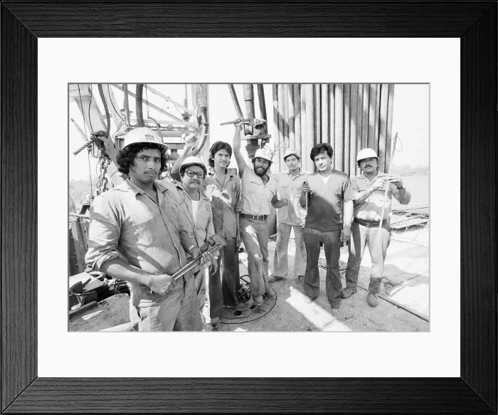 Framed Print : Mexican Oil Drillers on Platform Framed Print : Mexican Oil Drillers on Platform