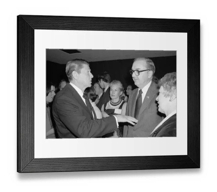Framed Print : Ronald Reagan Gesturing to Jesse Helms Framed Print : Ronald Reagan Gesturing to Jesse Helms