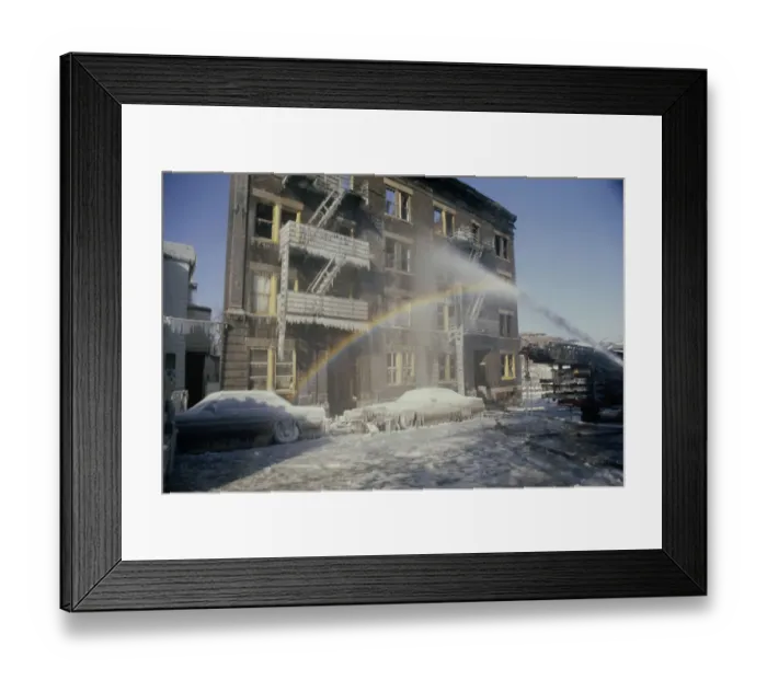 Framed Print : Firehose Rainbow During Freeze