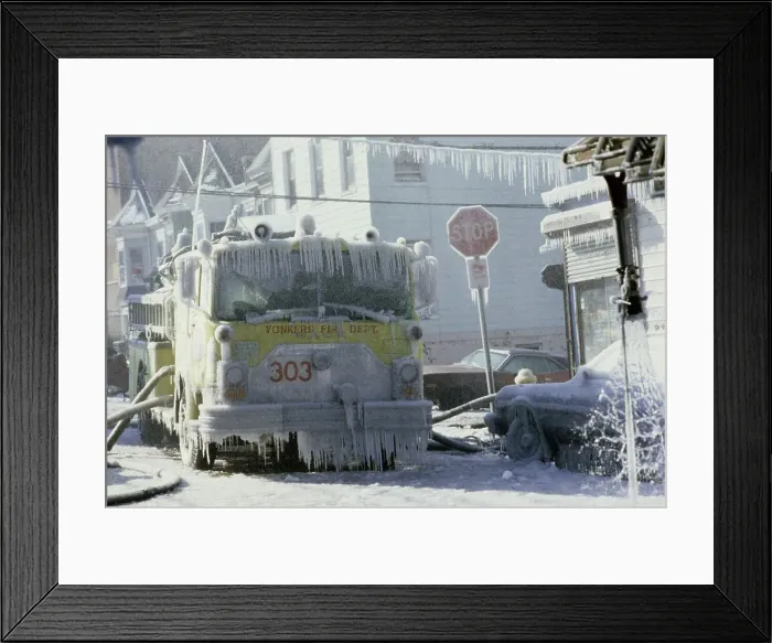 Framed Print : Frozen Fire Engine Framed Print : Frozen Fire Engine