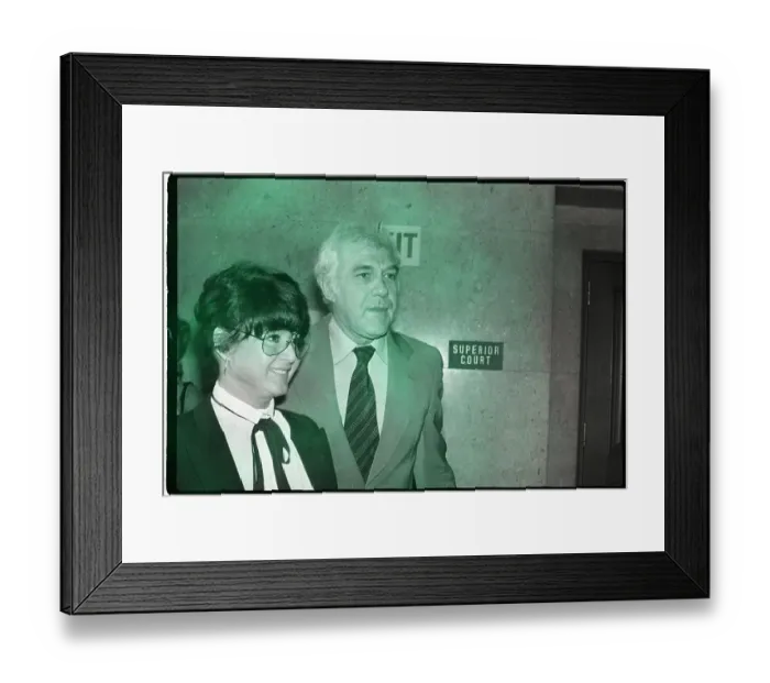 Framed Print : Michelle Marvin Leaving Court W / Attorney Framed Print : Michelle Marvin Leaving Court W / Attorney