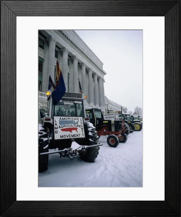 Framed Print : Tractor Protest Framed Print : Tractor Protest