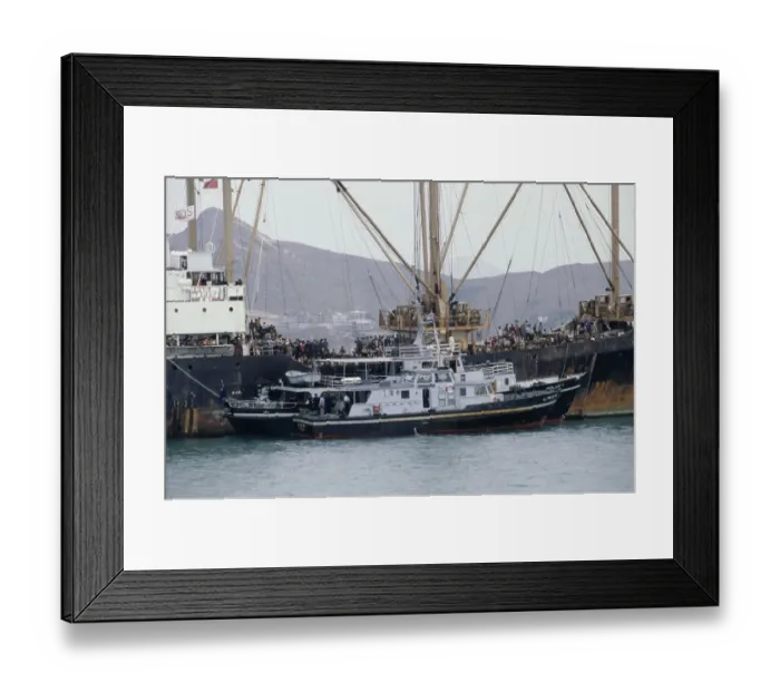 Framed Print : Police Boats In Hong Kong Harbour Framed Print : Police Boats In Hong Kong Harbour