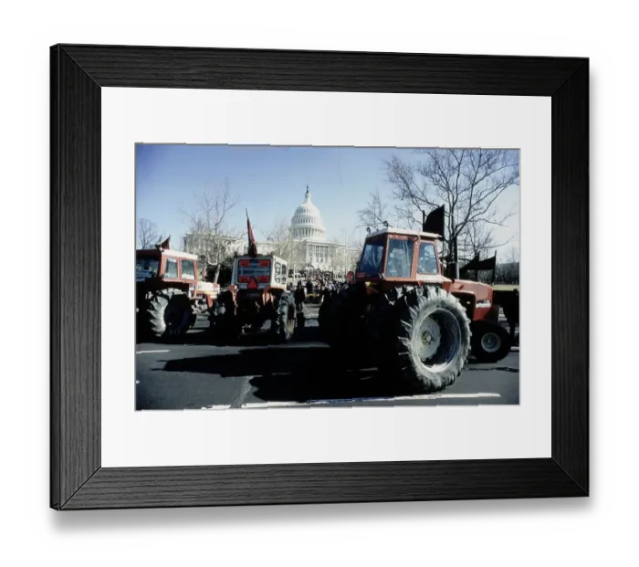 Framed Print : Tractor Protest Framed Print : Tractor Protest