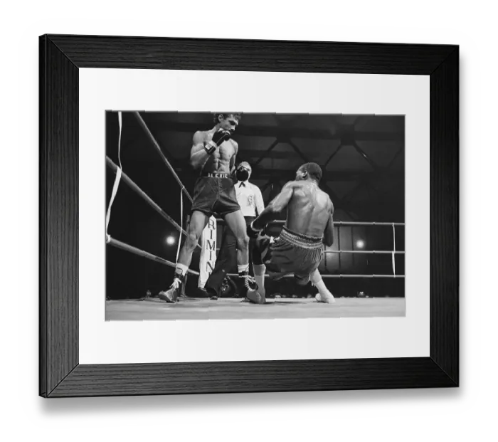 Framed Print : Alexis Arguello Drops Alfredo Escalera to the Canvas Framed Print : Alexis Arguello Drops Alfredo Escalera to the Canvas