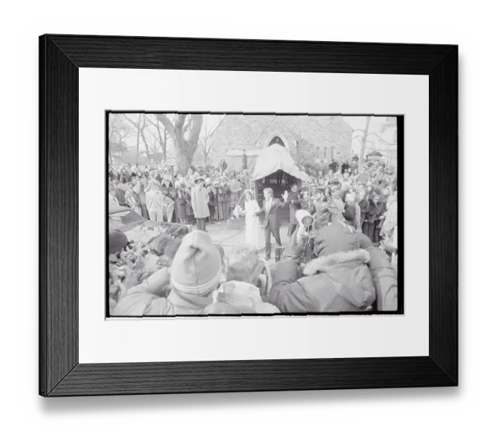 Framed Print : Joseph Kennedy II and Sheila Rauch Waving