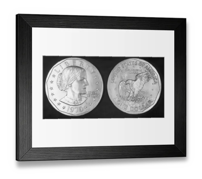 Framed Print : Susan B. Anthony Dollar