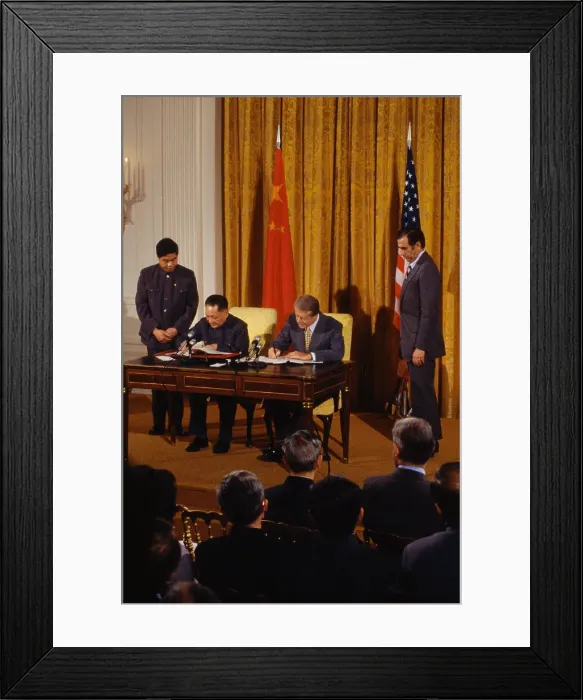 Framed Print : Jimmy Carter and Teng Hsiao-ping Signing Agreement Framed Print : Jimmy Carter and Teng Hsiao-ping Signing Agreement