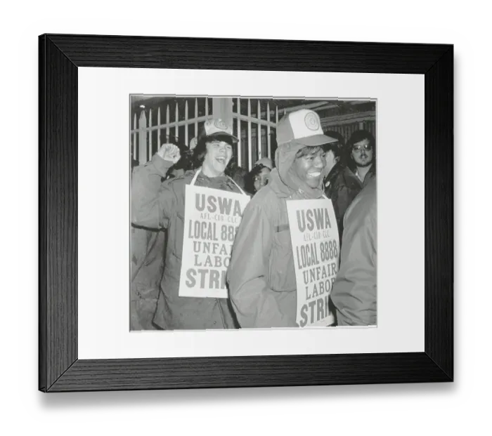 Framed Print : Steelworkers Union Members Picketing Framed Print : Steelworkers Union Members Picketing