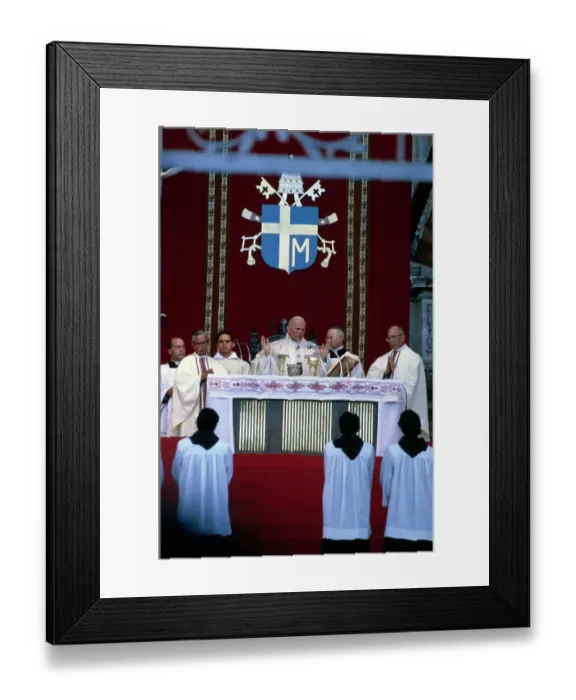 Framed Print : Pope John Paul II In Mexico