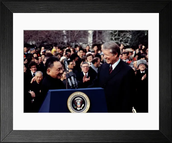 Framed Print : Deng Xiaoping with President Jimmy Carter Framed Print : Deng Xiaoping with President Jimmy Carter