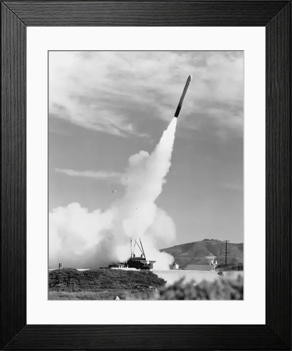 Framed Print : Weaponry Rocket Blasting into Sky Framed Print : Weaponry Rocket Blasting into Sky