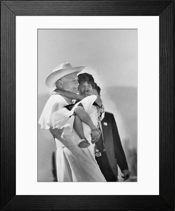 Framed Print : Pope John Paul II Holding Child Framed Print : Pope John Paul II Holding Child