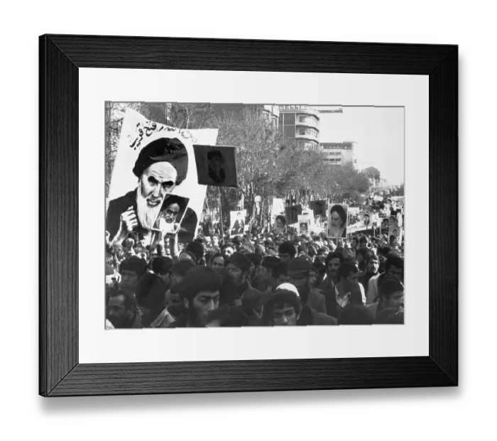 Framed Print : Marchers Carrying Ayatollah Khomeini Posters Protesting Shahpour Bakhtiar Framed Print : Marchers Carrying Ayatollah Khomeini Posters Protesting Shahpour Bakhtiar