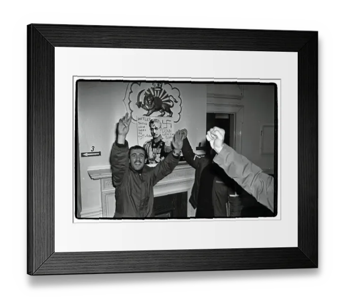 Framed Print : Iranian Protesters With Arms Raised Framed Print : Iranian Protesters With Arms Raised