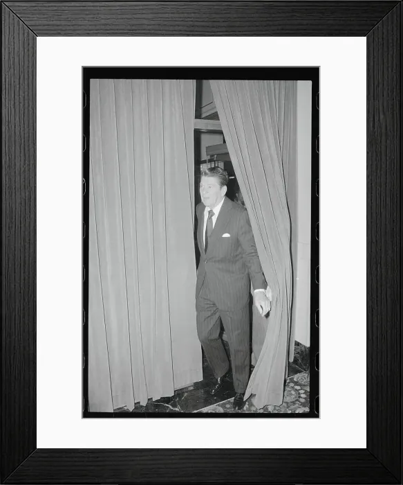Framed Print : Ronald Reagan Entering Podium Area