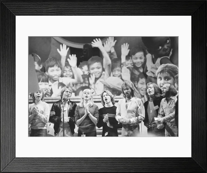 Framed Print : Pop Music Stars Wave at UN Rehearsal Framed Print : Pop Music Stars Wave at UN Rehearsal