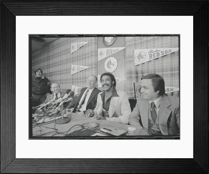 Framed Print : Haywood Sullivan Smiling with Jim Rice Framed Print : Haywood Sullivan Smiling with Jim Rice