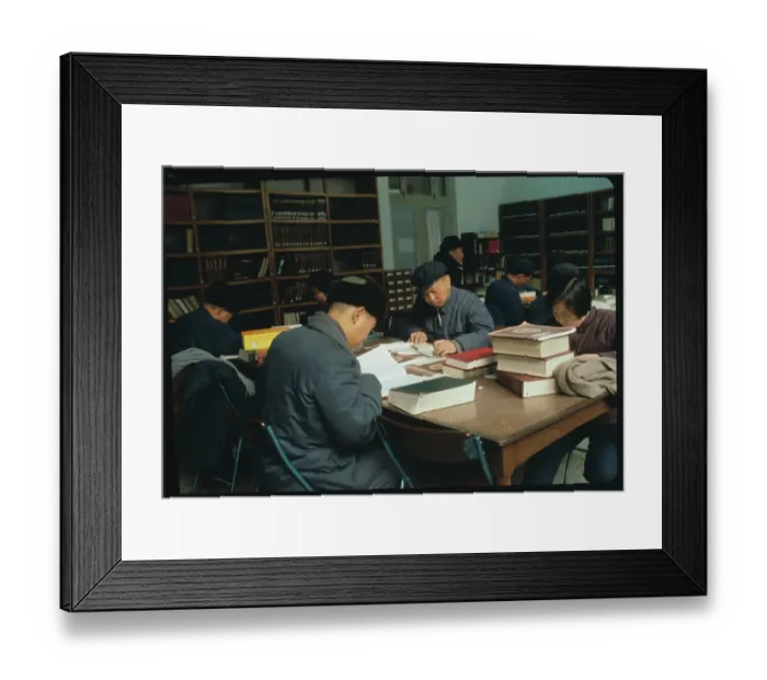 Framed Print : College Students in Library Framed Print : College Students in Library