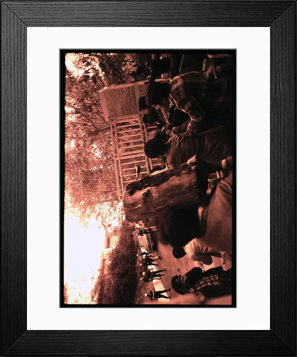 Framed Print : Demonstrators About to Confront Police Framed Print : Demonstrators About to Confront Police
