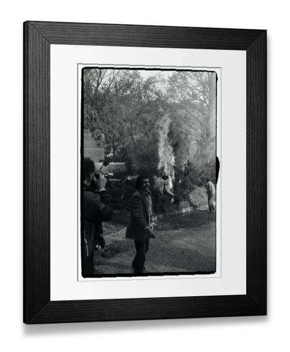 Framed Print : Iranian Man Screaming as Shrubbery Burns Framed Print : Iranian Man Screaming as Shrubbery Burns
