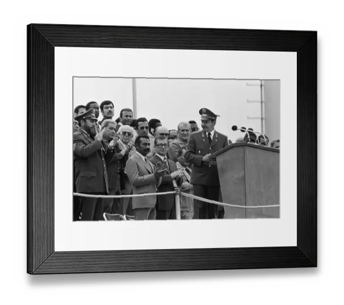 Framed Print : Fidel Castro Applauding for His Brother Framed Print : Fidel Castro Applauding for His Brother
