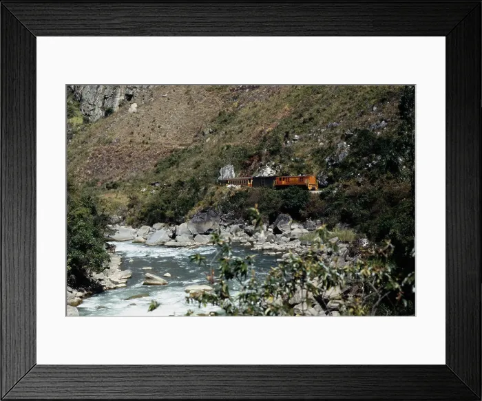Framed Print : Training Passing Through Urubamba Valley Framed Print : Training Passing Through Urubamba Valley