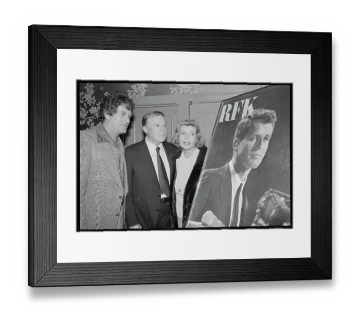 Framed Print : Movie Favorites Standing Near Large Poster