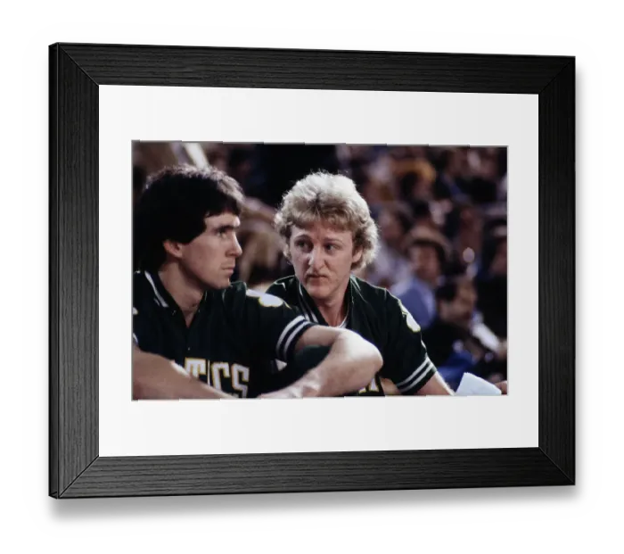 Framed Print : Boston Celtics Larry Bird on the Sidelines During a Game Against Detroit