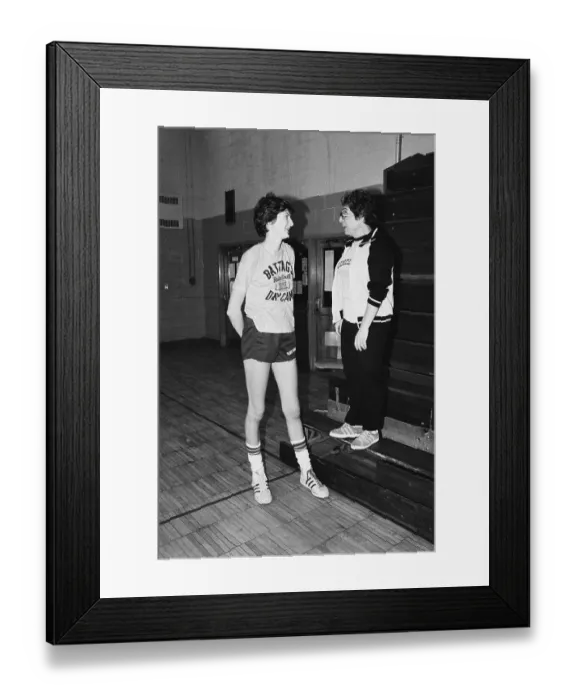 Framed Print : Anne Donovan Speaking With Unidentified Person
