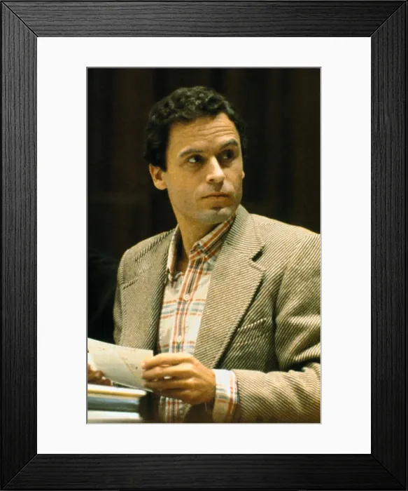 Framed Print : Mass Murderer Ted Bundy Pausing Framed Print : Mass Murderer Ted Bundy Pausing