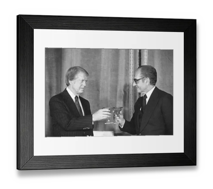 Framed Print : President Jimmy Carter and Shah Reza Pahlavi Toasting