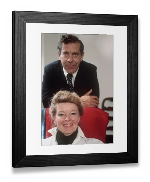 Framed Print : Katharine Hepburn And Morley Safer Framed Print : Katharine Hepburn And Morley Safer