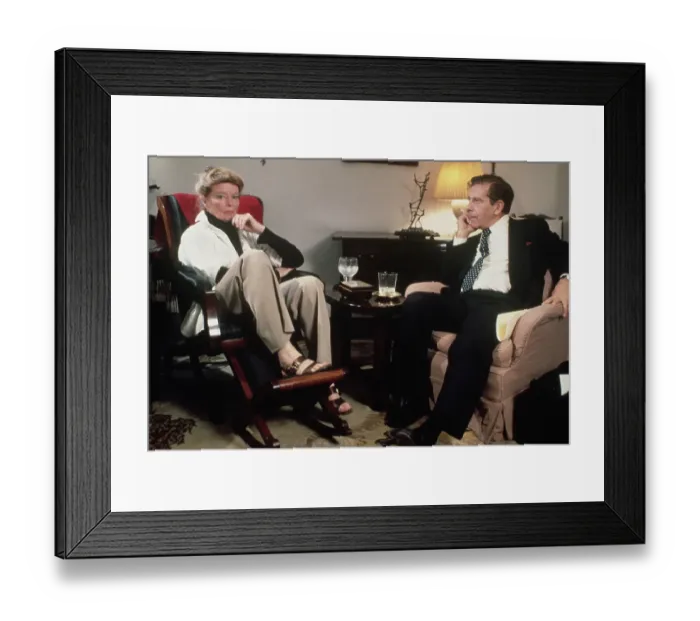 Framed Print : Katharine Hepburn And Morley Safer Framed Print : Katharine Hepburn And Morley Safer
