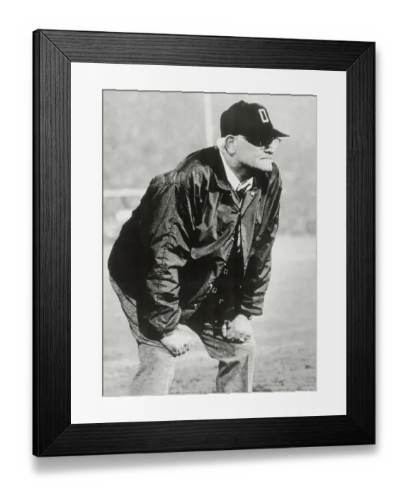 Framed Print : Woody Hayes Watching His Team Framed Print : Woody Hayes Watching His Team