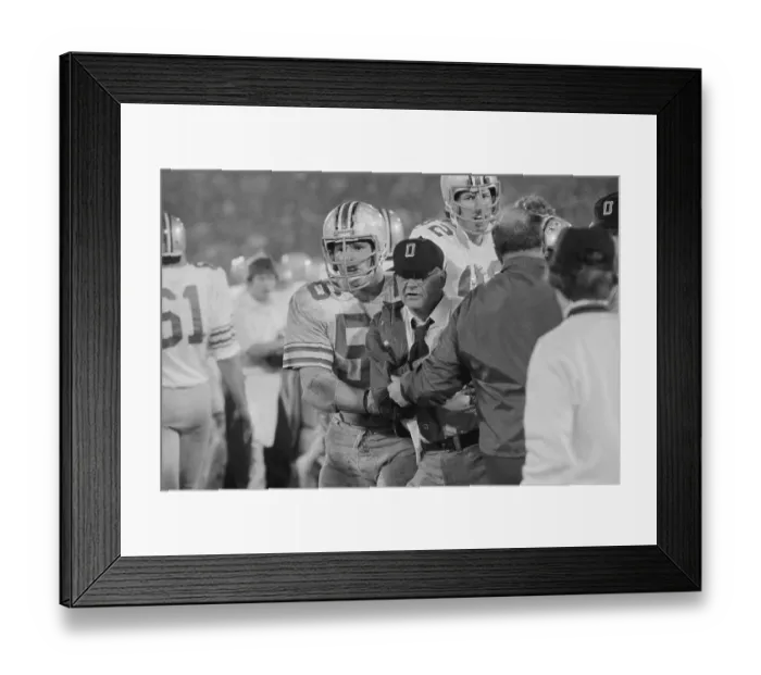 Framed Print : Ken Fritz Restraining Woody Hayes Framed Print : Ken Fritz Restraining Woody Hayes