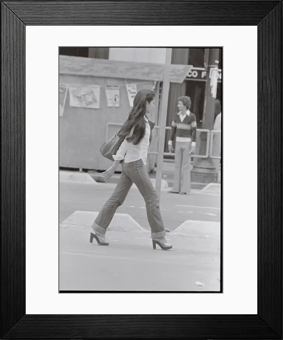 Framed Print : Pedestrian Wearing Fashionable Clothing Framed Print : Pedestrian Wearing Fashionable Clothing