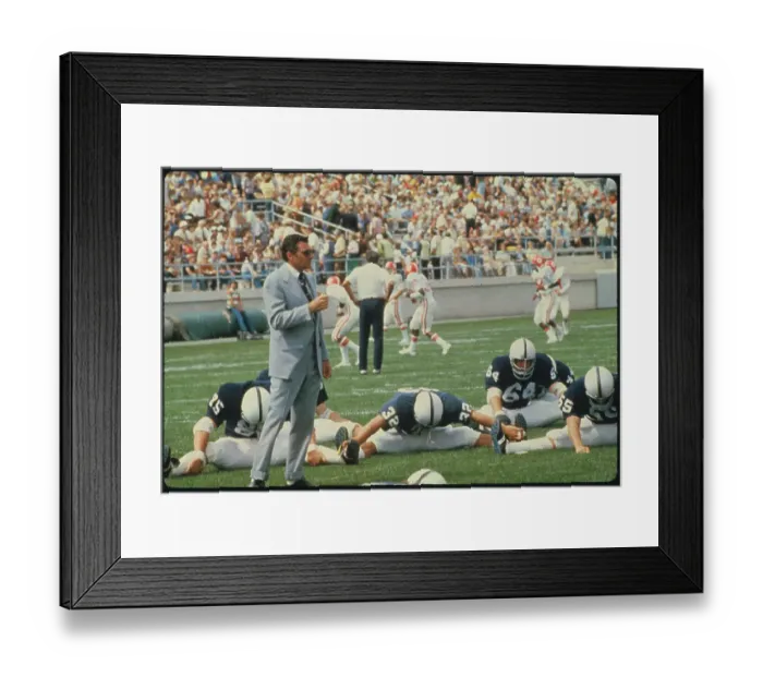 Framed Print : Joe Paterno Overseeing Players Workout Framed Print : Joe Paterno Overseeing Players Workout