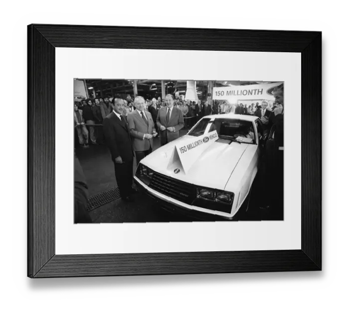 Framed Print : Ford Officials Commemorating Milestone Car Framed Print : Ford Officials Commemorating Milestone Car